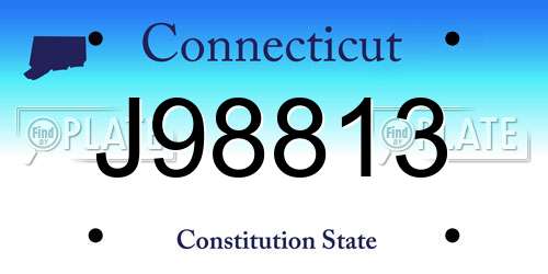 J98813 Connecticut License Plate