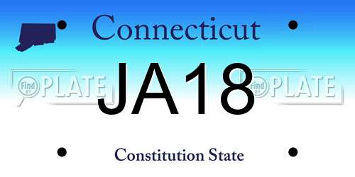 JA18 Connecticut License Plate