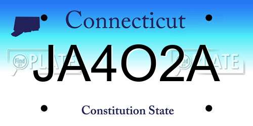 JA4O2A Connecticut License Plate