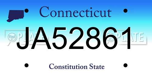 JA52861 Connecticut License Plate