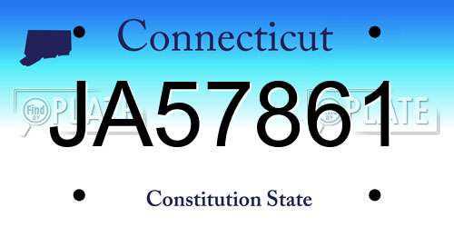 JA57861 Connecticut License Plate
