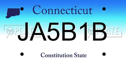 JA5B1B Connecticut License Plate