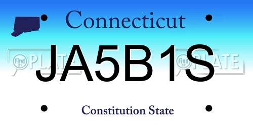 JA5B1S Connecticut License Plate