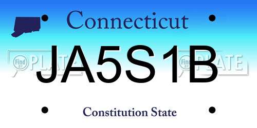 JA5S1B Connecticut License Plate