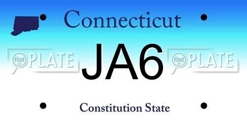 JA6 Connecticut License Plate