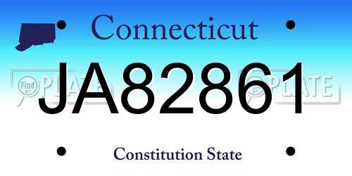 JA82861 Connecticut License Plate