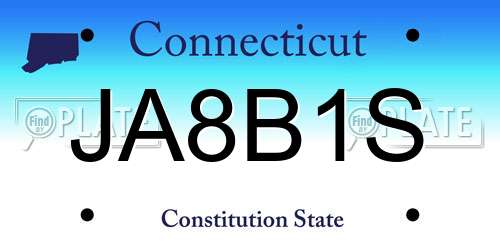 JA8B1S Connecticut License Plate