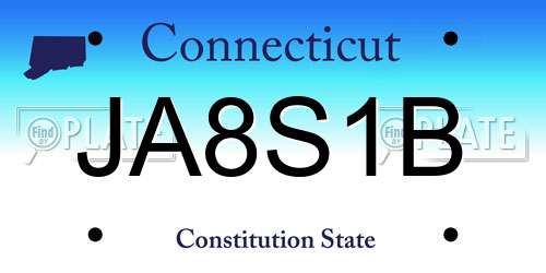 JA8S1B Connecticut License Plate