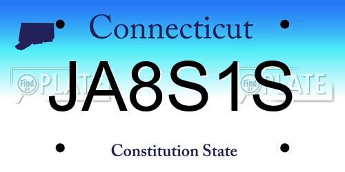 JA8S1S Connecticut License Plate