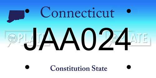 JAA024 Connecticut License Plate