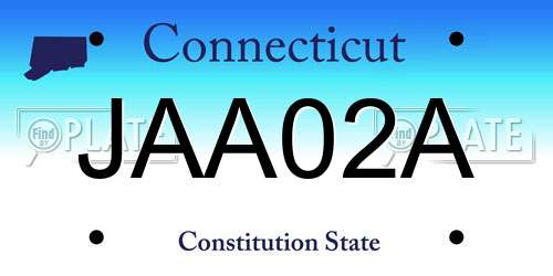 JAA02A Connecticut License Plate