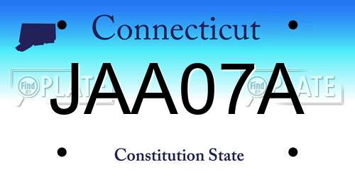 JAA07A Connecticut License Plate