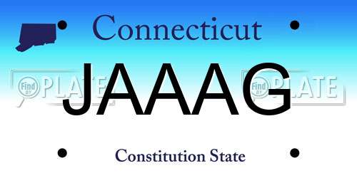 JAAAG Connecticut License Plate