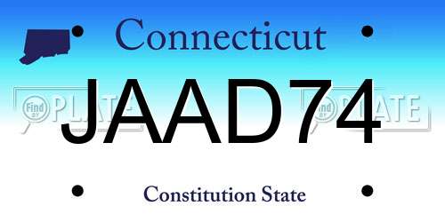 JAAD74 Connecticut License Plate