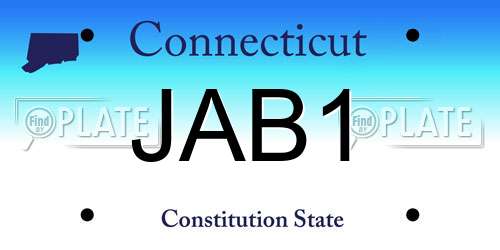 JAB1 Connecticut License Plate