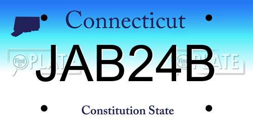 JAB24B Connecticut License Plate