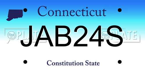 JAB24S Connecticut License Plate