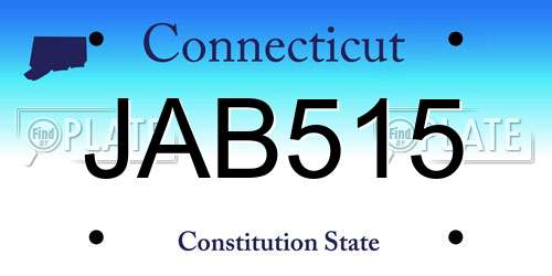 JAB515 Connecticut License Plate