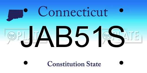 JAB51S Connecticut License Plate