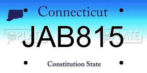 JAB815 Connecticut License Plate