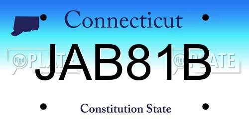 JAB81B Connecticut License Plate