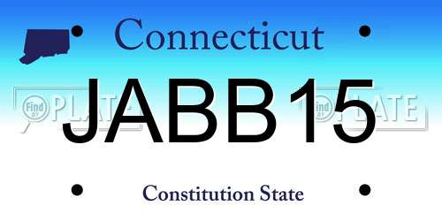JABB15 Connecticut License Plate