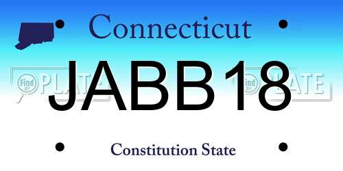 JABB18 Connecticut License Plate