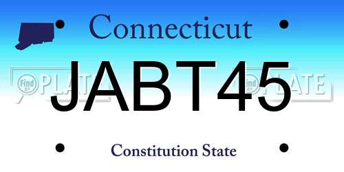 JABT45 Connecticut License Plate