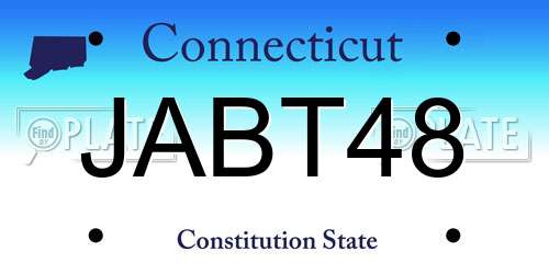 JABT48 Connecticut License Plate
