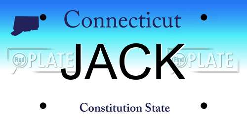 JACK Connecticut License Plate