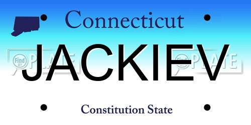 JACKIEV Connecticut License Plate
