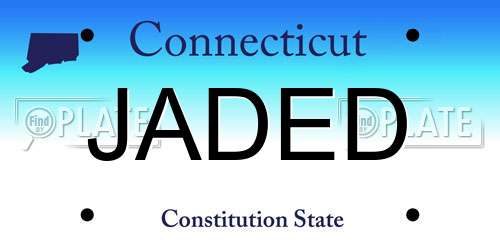 JADED Connecticut License Plate
