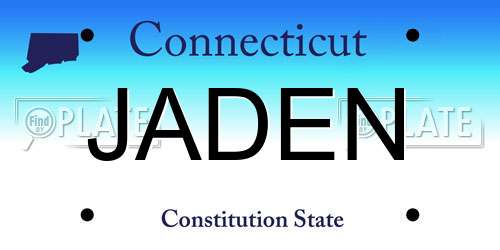 JADEN Connecticut License Plate