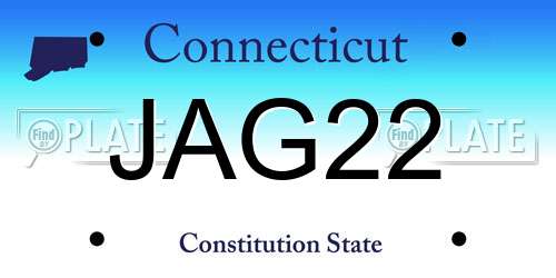 JAG22 Connecticut License Plate
