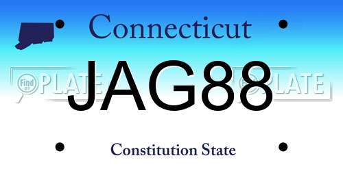 JAG88 Connecticut License Plate