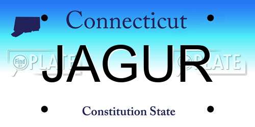 JAGUR Connecticut License Plate