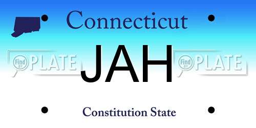 JAH Connecticut License Plate
