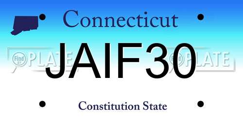 JAIF30 Connecticut License Plate