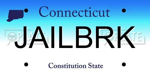 JAILBRK Connecticut License Plate