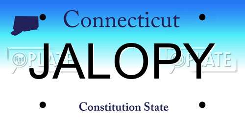 JALOPY Connecticut License Plate