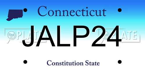 JALP24 Connecticut License Plate