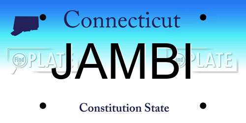 JAMBI Connecticut License Plate