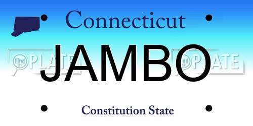 JAMBO Connecticut License Plate