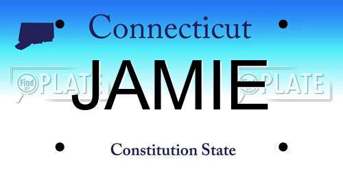 JAMIE Connecticut License Plate