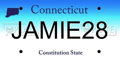 JAMIE28 Connecticut License Plate