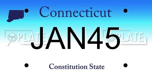 JAN45 Connecticut License Plate