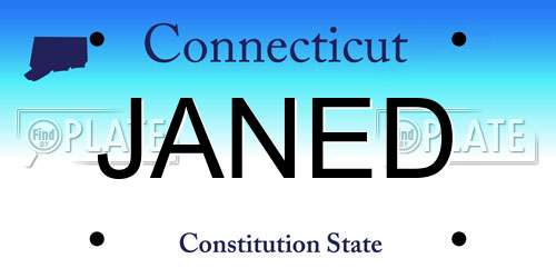 JANED Connecticut License Plate