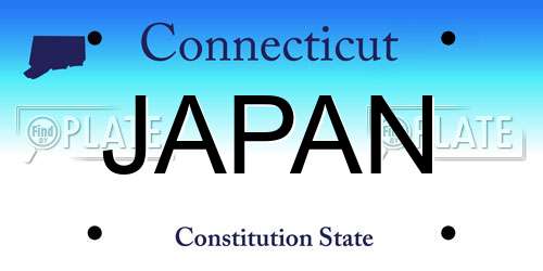 JAPAN Connecticut License Plate
