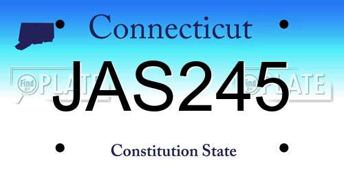 JAS245 Connecticut License Plate
