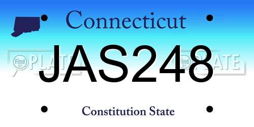 JAS248 Connecticut License Plate